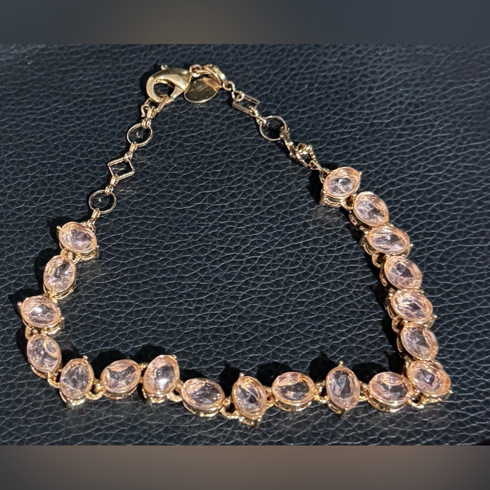 Express Rose Gold Bracelet with Pink Stones